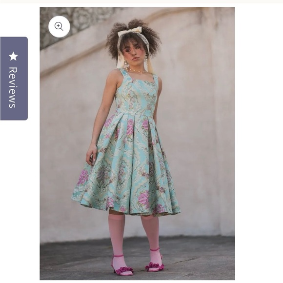 JessaKae Blue Floral Dress FREE SHIPPING - Picture 3 of 10